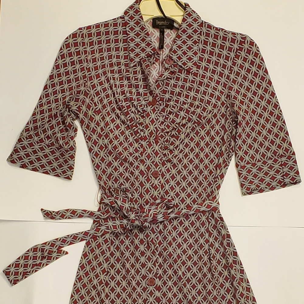 Red Patterned Dress - image 1